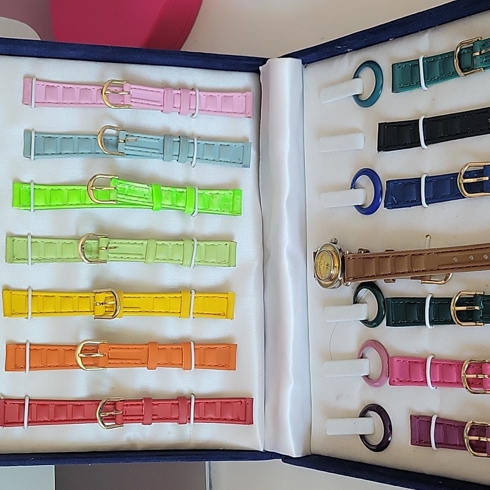 Geneva watch with switchable frames and straps